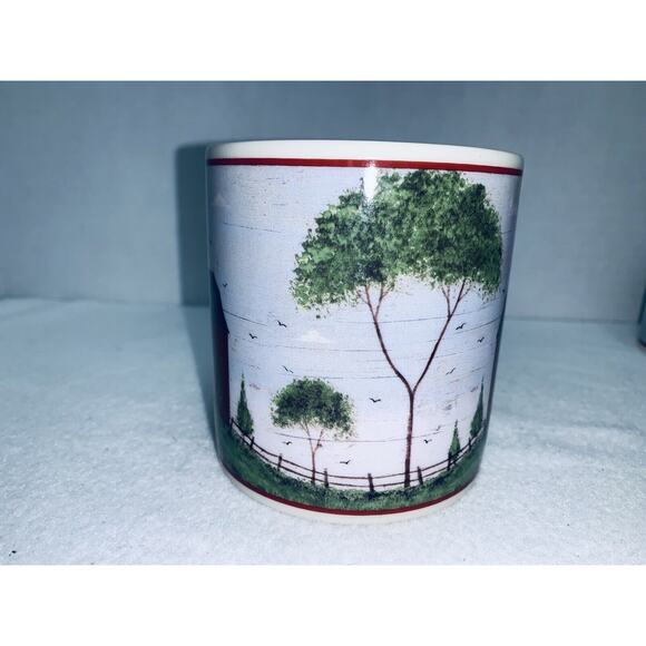 Barn Mug Warren Kimble Barns by Sakura NY 1998 Ceramic C Handle Coffee Red Cup - Picture 3 of 8